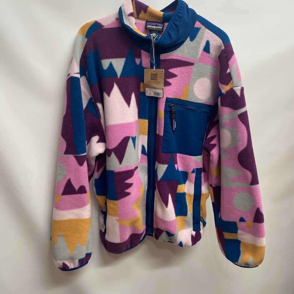 Patagonia Synchilla Full Zip Jacket Womens M Frontera/Marble Pink New Small Flaw